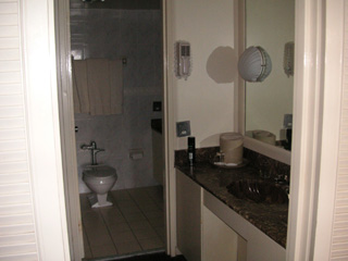 Spacious closet-area to the spacious bathroom!